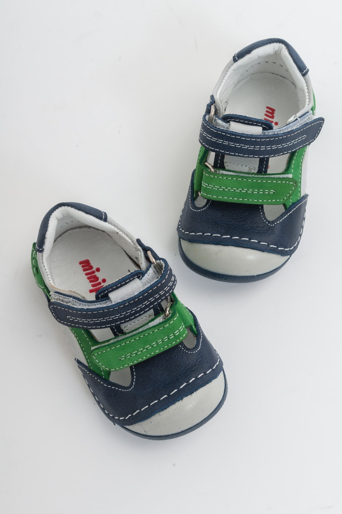 Minipicco Boys Denim Δερμάτινο Ορθοπεδικό Στήριγμα First Step Παπούτσια - Image 3