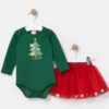 Βρεφικό φορμάκι με μοτίβο ANIMALS CHRISTMAS TREE, φούστα από τούλι (6 μηνών-1.5 ετών)
