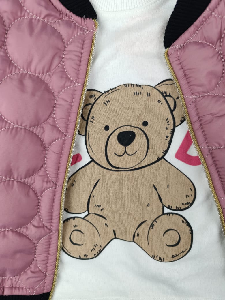 Σετ 3τμχ τζιν παντελόνι με καπιτονέ μπουφάν "TEDDY" (3 ετών) - Image 2