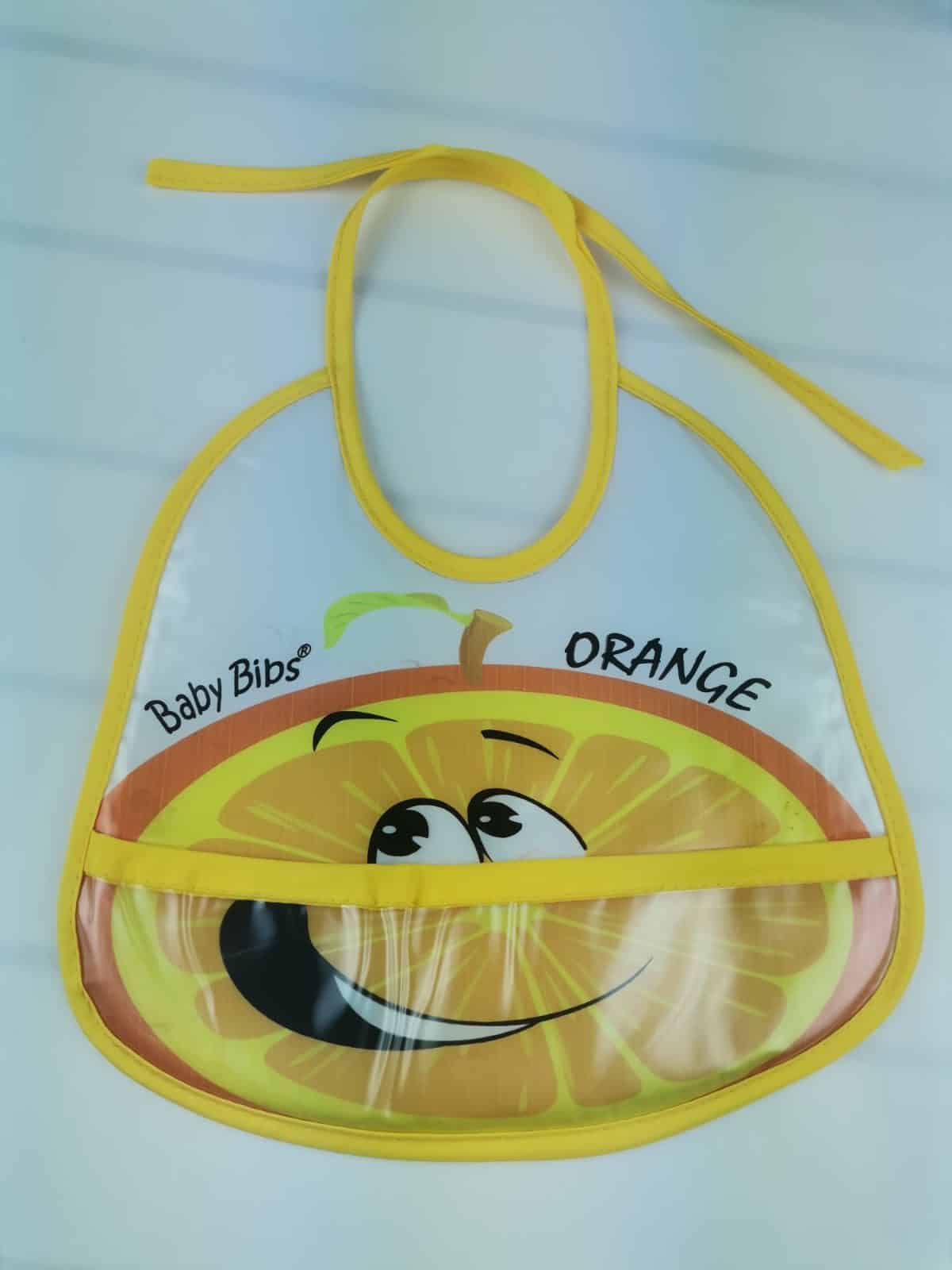 Σαλιάρα αδιάβροχη μοτίβο πορτοκάλι