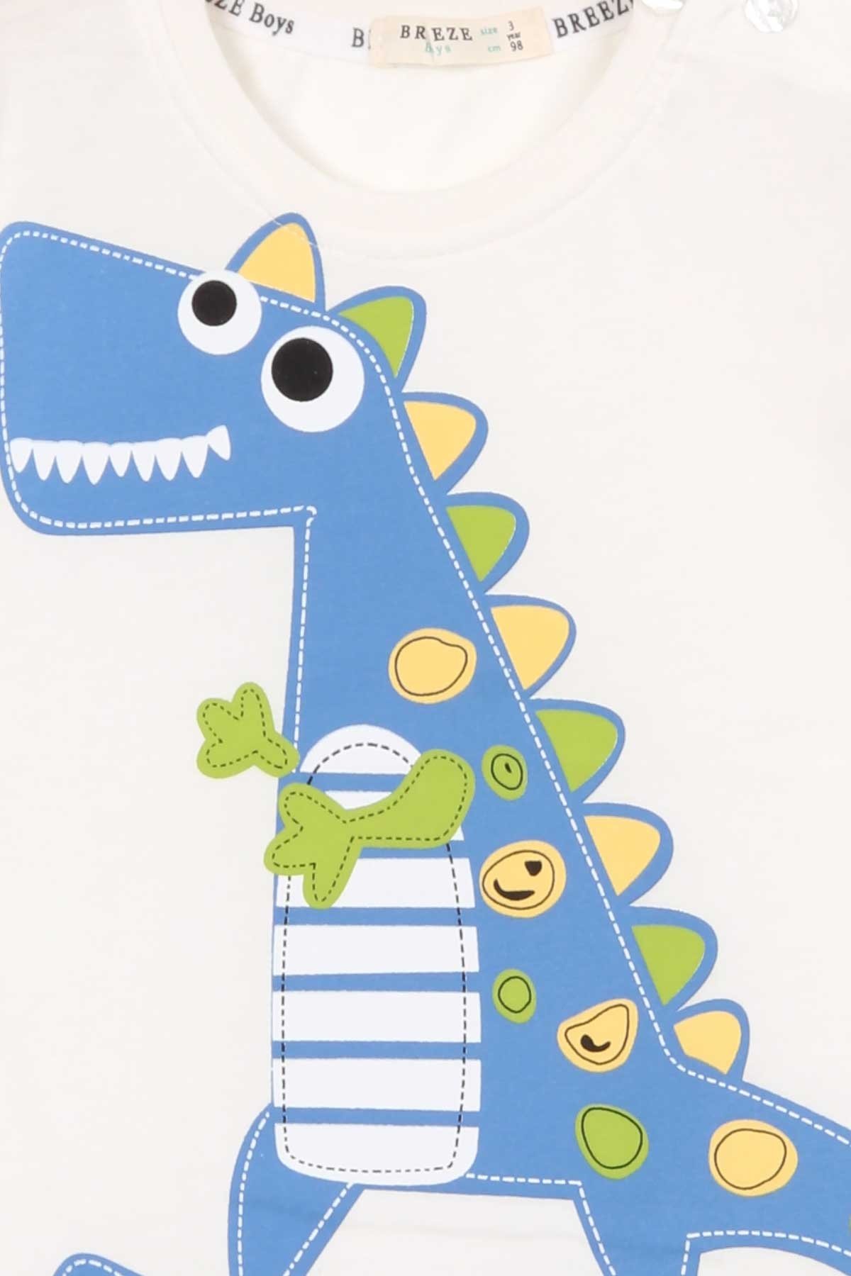 Μπεζ T-shirt "Blue Dino" (2 ετών) - Image 3