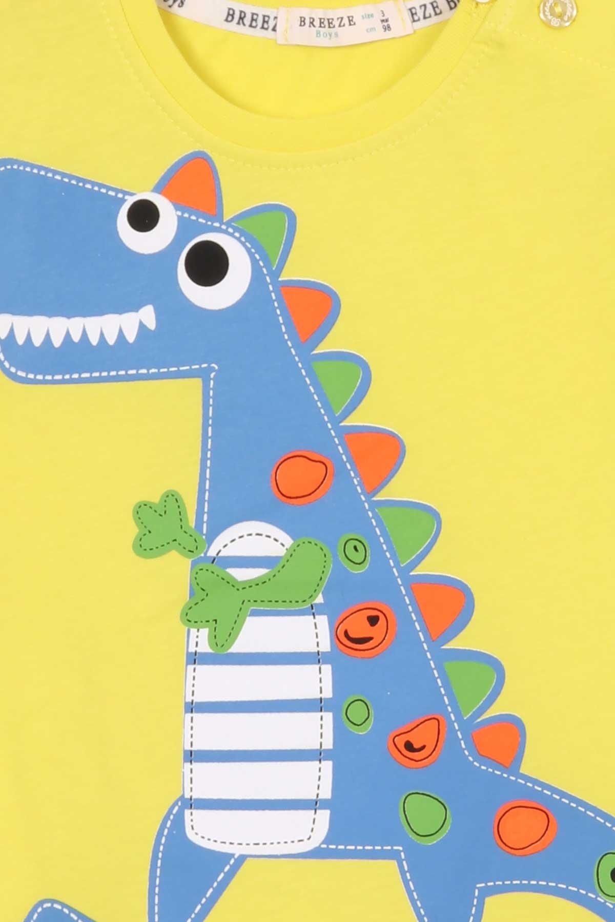 Κίτρινο T-shirt "Blue Dino" (2 ετών) - Image 3