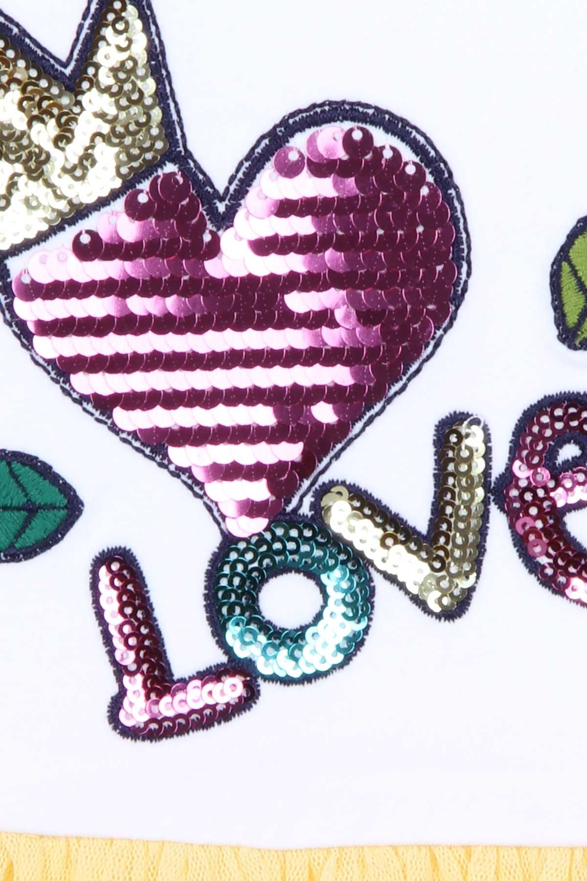 Κοντομάνικο φόρεμα με τούλι "Love" (5 ετών) - Image 4
