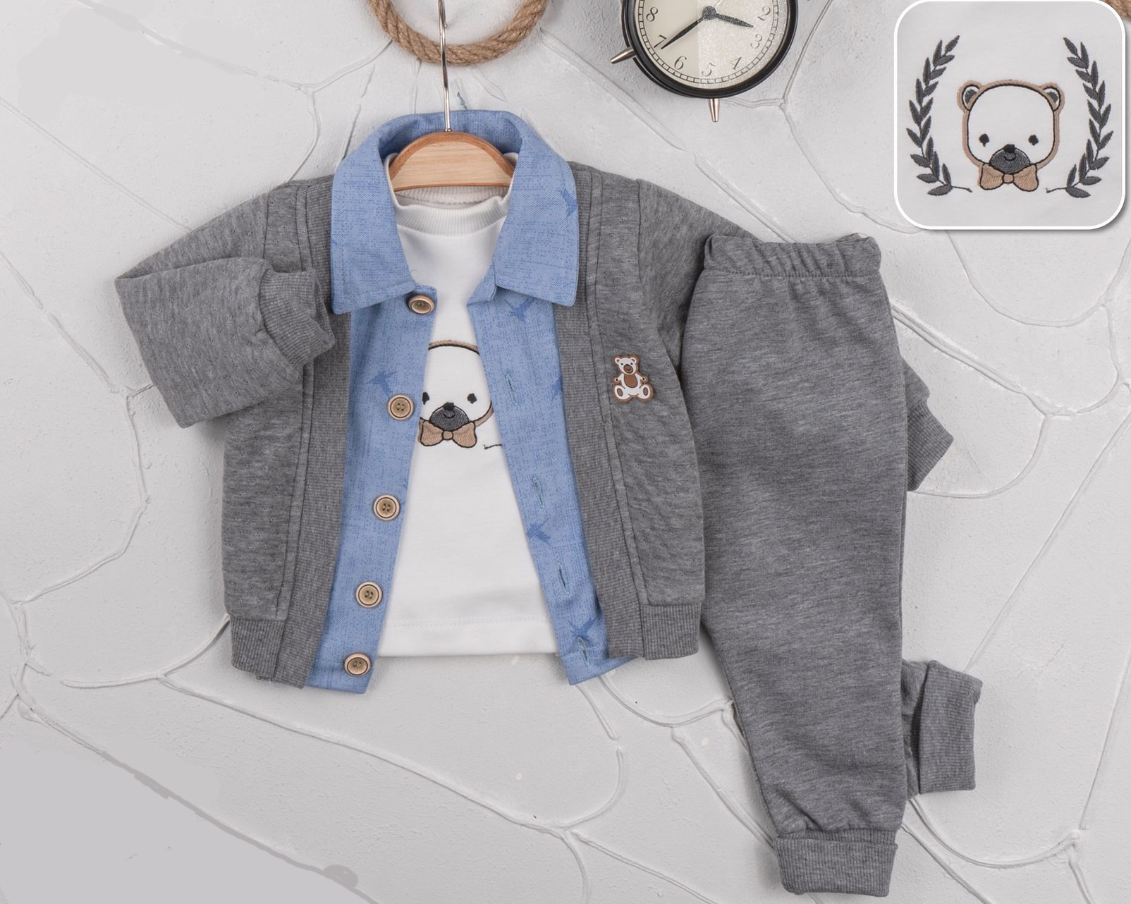 Σετ 3 τμχ "Teddy Bear" για αγόρι (9-24μηνών)