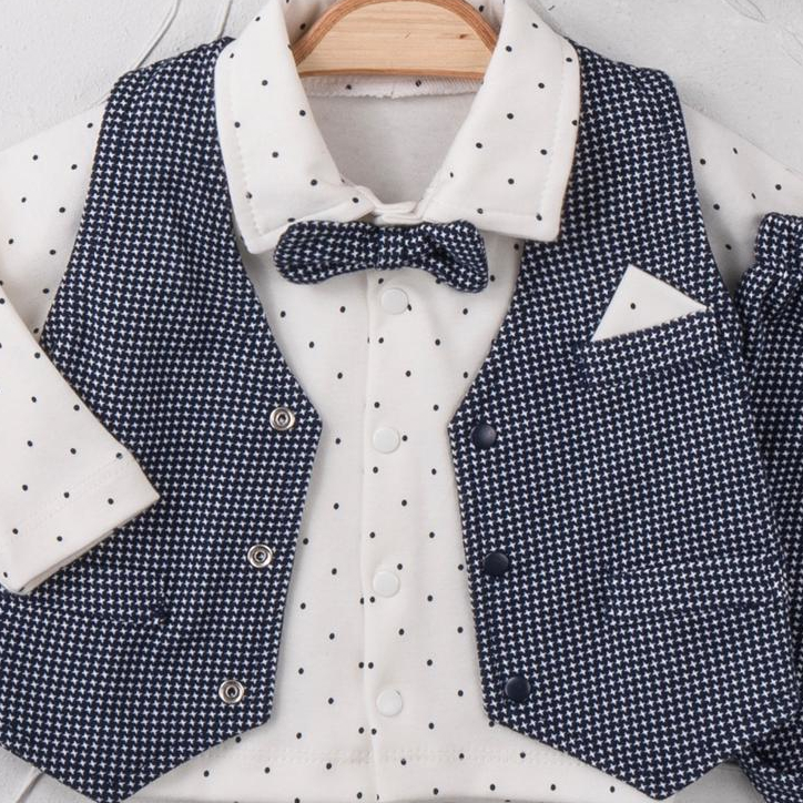 Σετ 4τμχ με γιλέκο "Polka Dot" . (0-9μηνών) - Image 2
