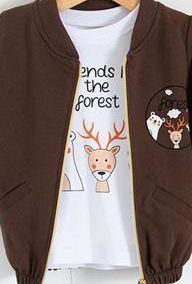 Σετ 3τμχ παντελόνι και ζακέτα "Forest friends" (6-18μηνών) - Image 2