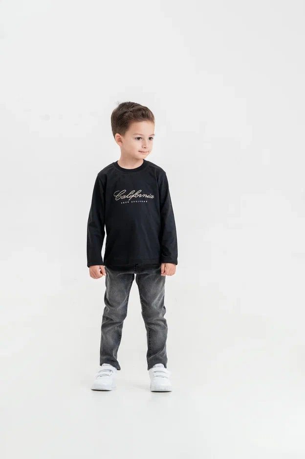 Σετ T-shirt & τζιν με μπεζ πουκάμισο (5-8 ετών) - Image 3
