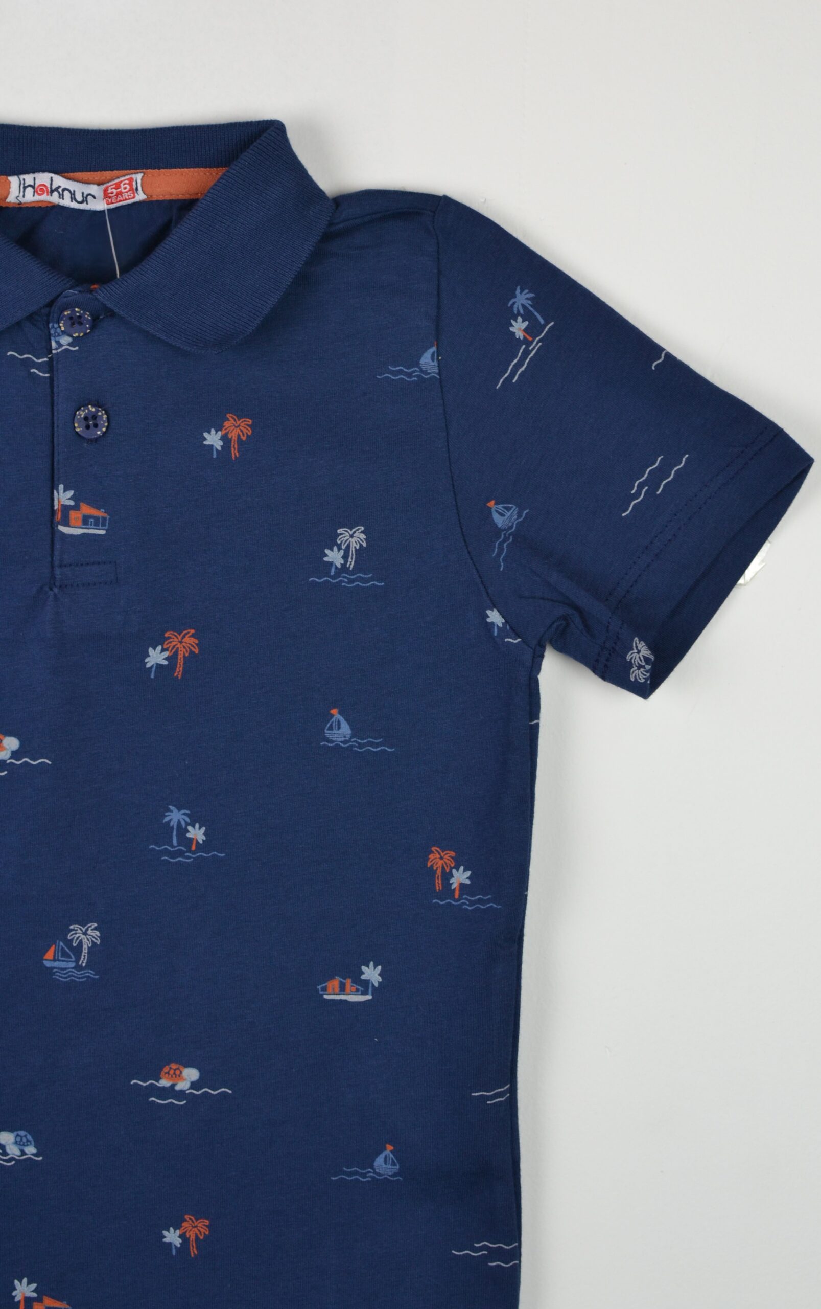 Μπλε polo με σχέδια για αγόρι (5-9 ετών) - Image 2