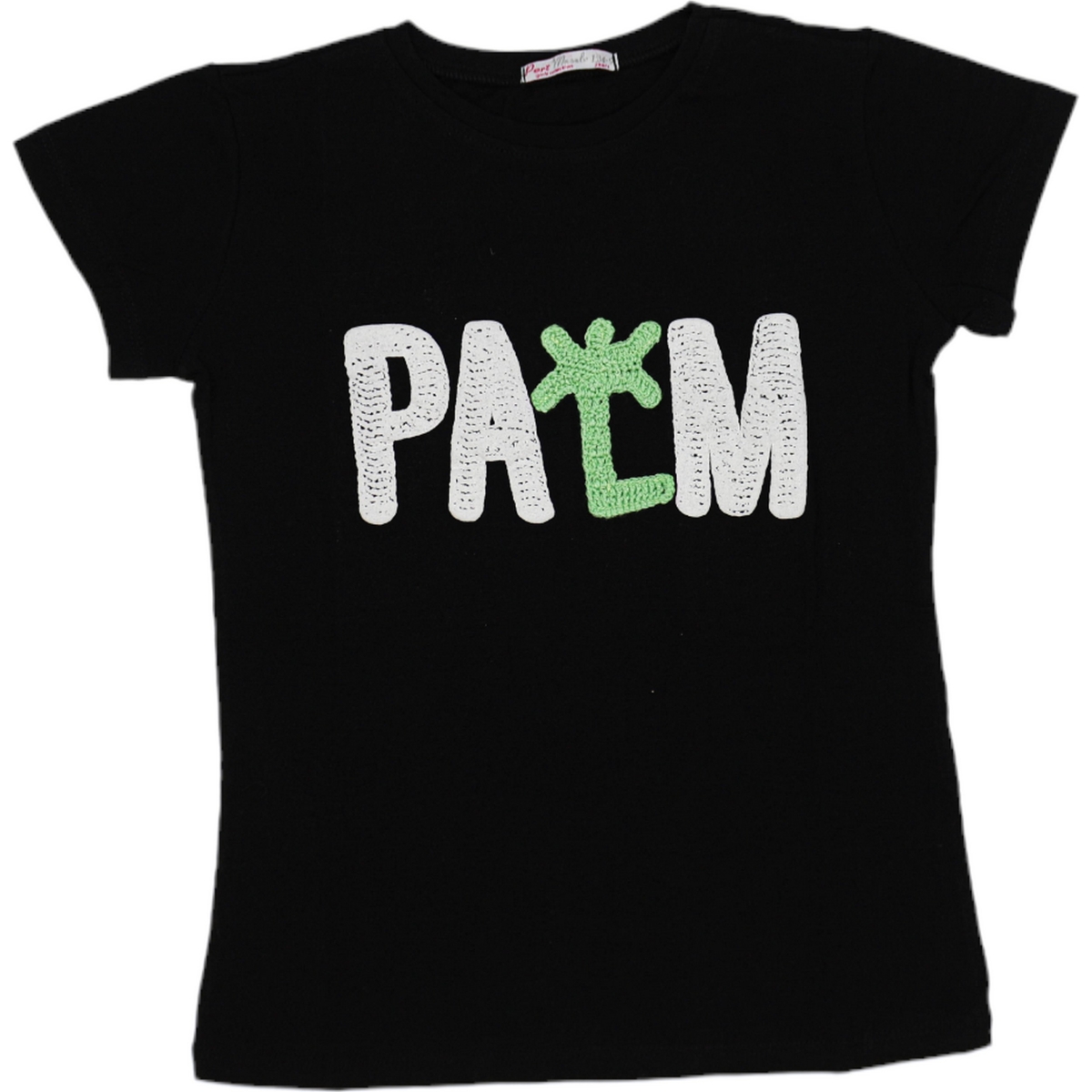 Κοριτσίστικο μαύρο T-shirt PALM (10-12 ετών)